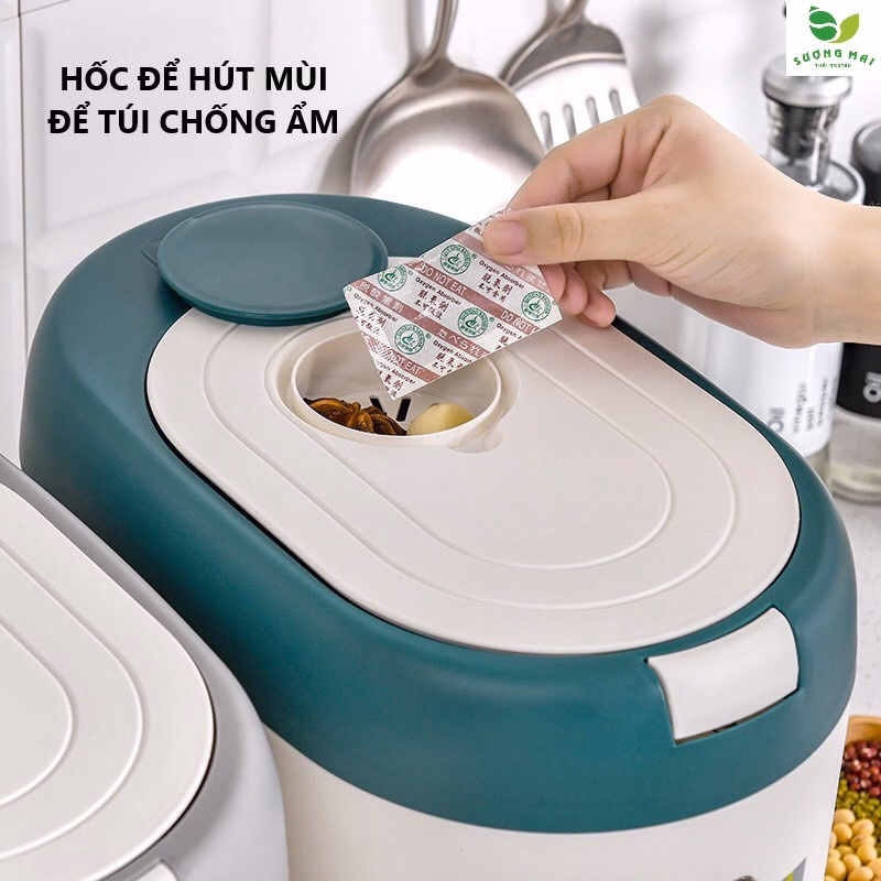 Thùng Đựng Gạo Hình Ô Van 10Kg - Sương Mai - Ảnh 6