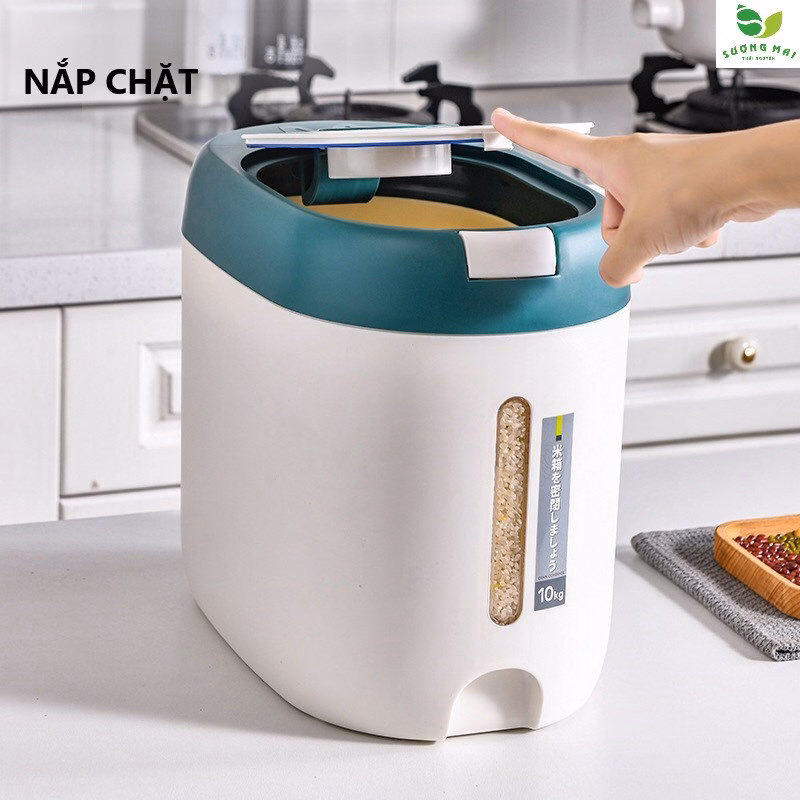 Thùng Đựng Gạo Hình Ô Van 10Kg - Sương Mai - Ảnh 8