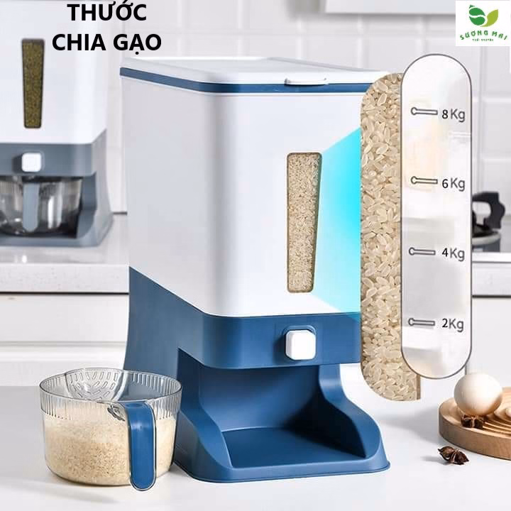 Thùng Đựng Gạo Hình Chữ Nhật 12Kg - Sương Mai - Ảnh 7