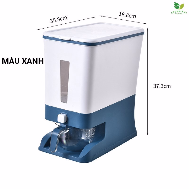 Thùng Đựng Gạo Hình Chữ Nhật 12Kg - Sương Mai - Ảnh 5