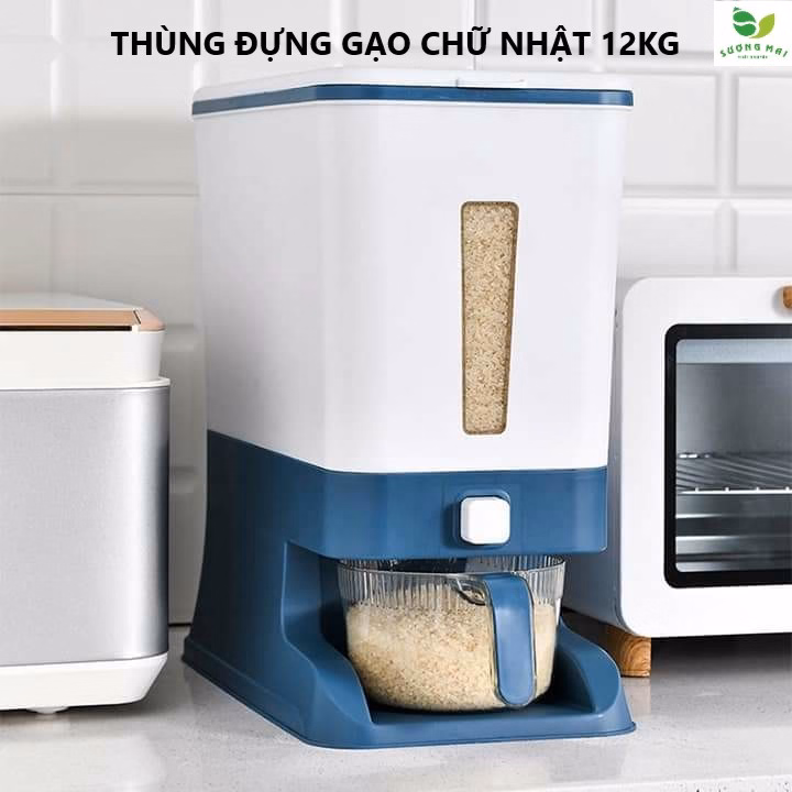 Thùng Đựng Gạo Hình Chữ Nhật 12Kg - Sương Mai - Ảnh 6