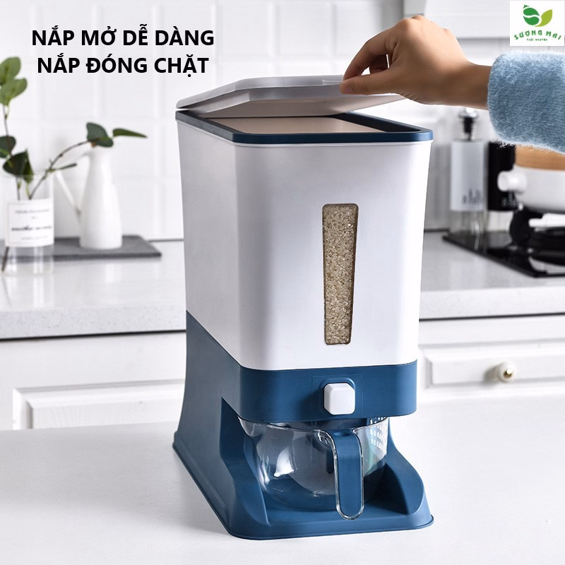 Thùng Đựng Gạo Hình Chữ Nhật 12Kg - Sương Mai