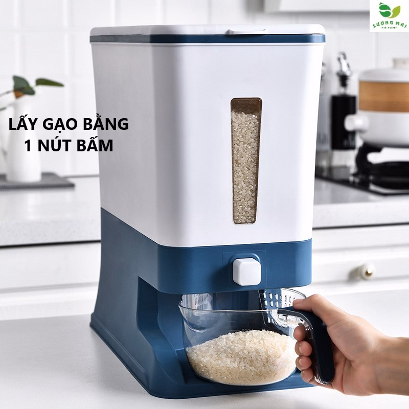 Thùng Đựng Gạo Hình Chữ Nhật 12Kg - Sương Mai - Ảnh 3
