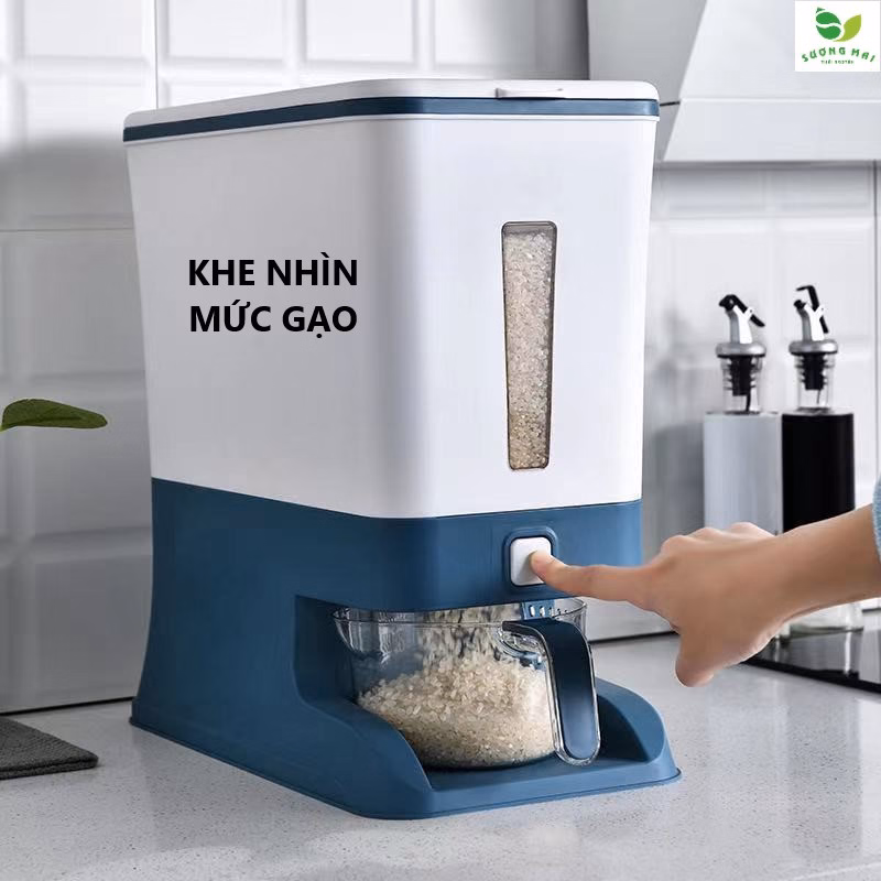 Thùng Đựng Gạo Hình Chữ Nhật 12Kg - Sương Mai - Ảnh 4