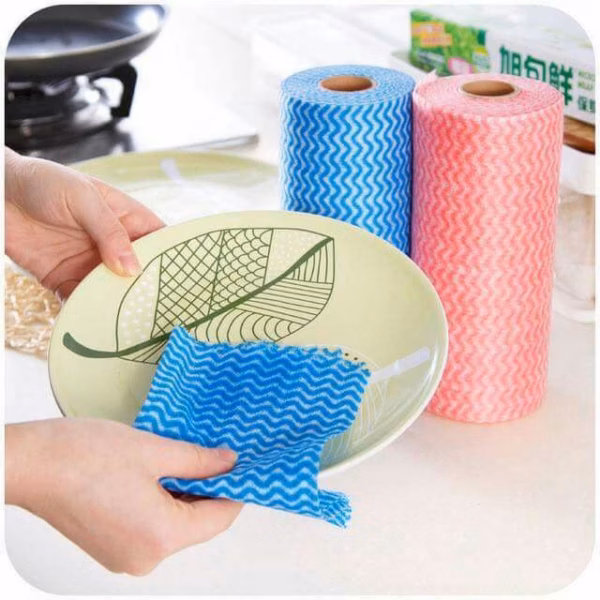 Cuộn 50 Tờ Giấy Lau Bếp Đa Năng Tái Sử Dụng (Giao Màu Ngẫu Nhiên) - Su - Ảnh 2
