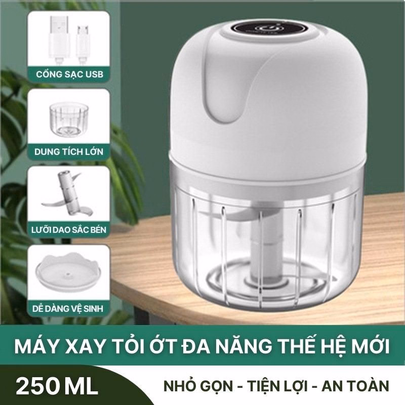 Máy Xay Tỏi Ớt Mini Cổng Sạc Usb M02 - Su - Ảnh 2