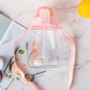 Bình Nước Tròn Bầu Sticker Cho Bé Bằng Nhựa Cao Cấp 1200Ml - Su
