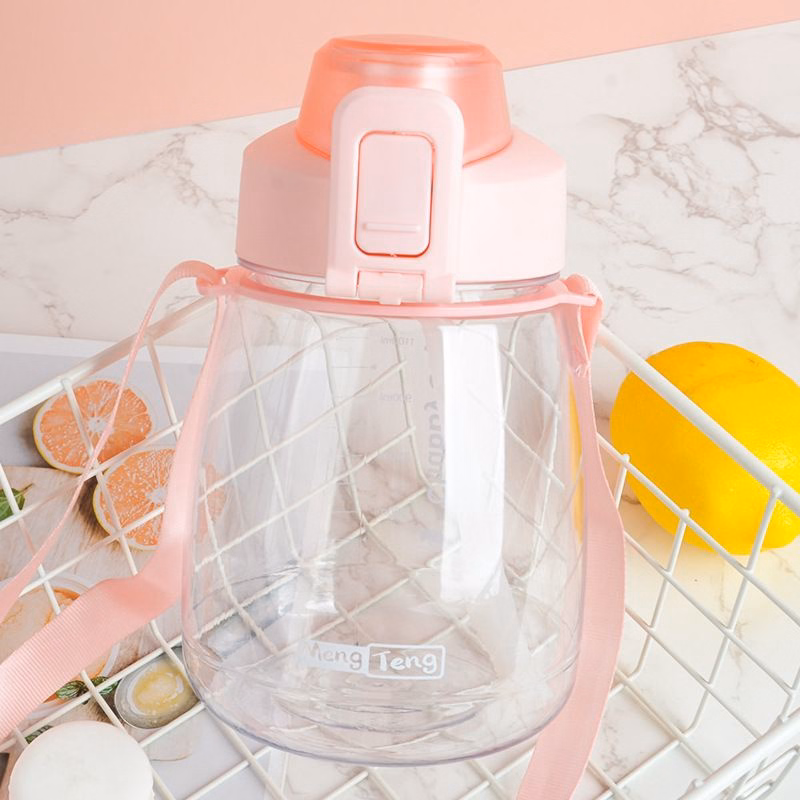 Bình Nước Tròn Bầu Sticker Cho Bé Bằng Nhựa Cao Cấp 1200Ml - Su - Ảnh 3