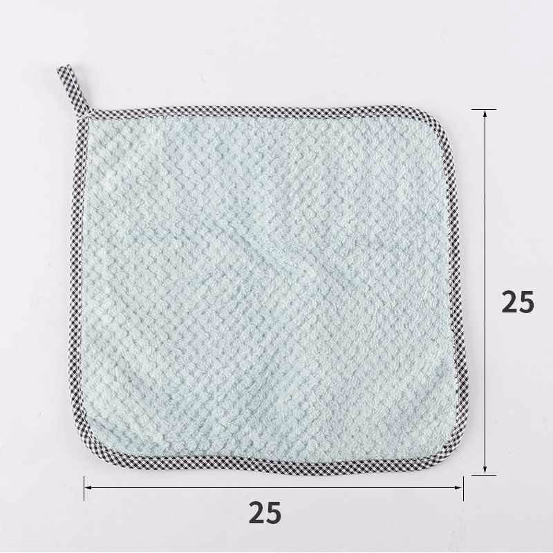 Set 10 Khăn Lau Tay Vải Mềm Viền Caro - Su - Ảnh 5