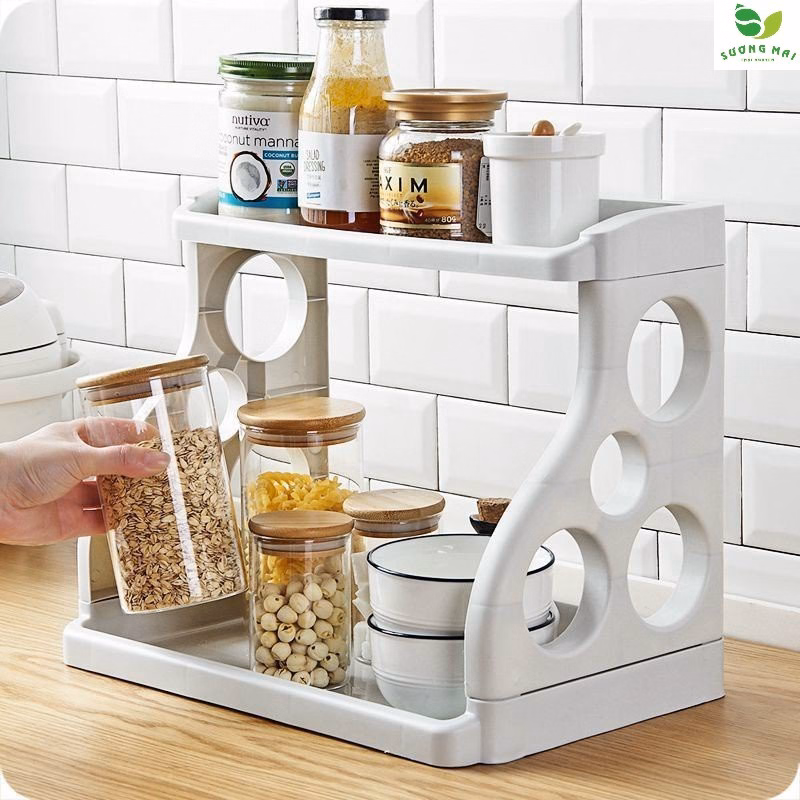 Kệ Gia Vị Bằng Nhựa 2 Tầng - Sương Mai
