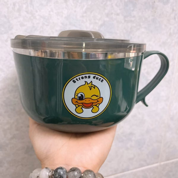 Ca Mì Inox Màu Ngẫu Nhiên Có Nắp Chống Đổ - Su - Ảnh 5