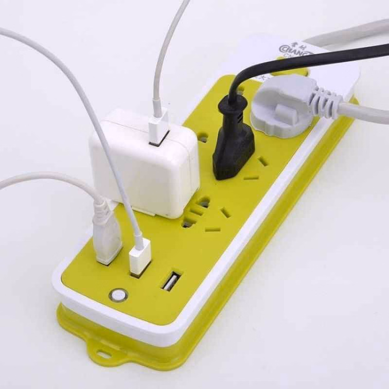 Ổ Điện Xanh Lá Có 3 Usb Sạc Điện Thoại - Su - Ảnh 2