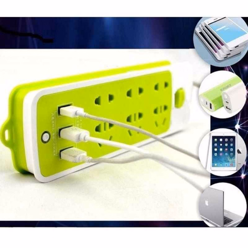 Ổ Điện Xanh Lá Có 3 Usb Sạc Điện Thoại - Su - Ảnh 3
