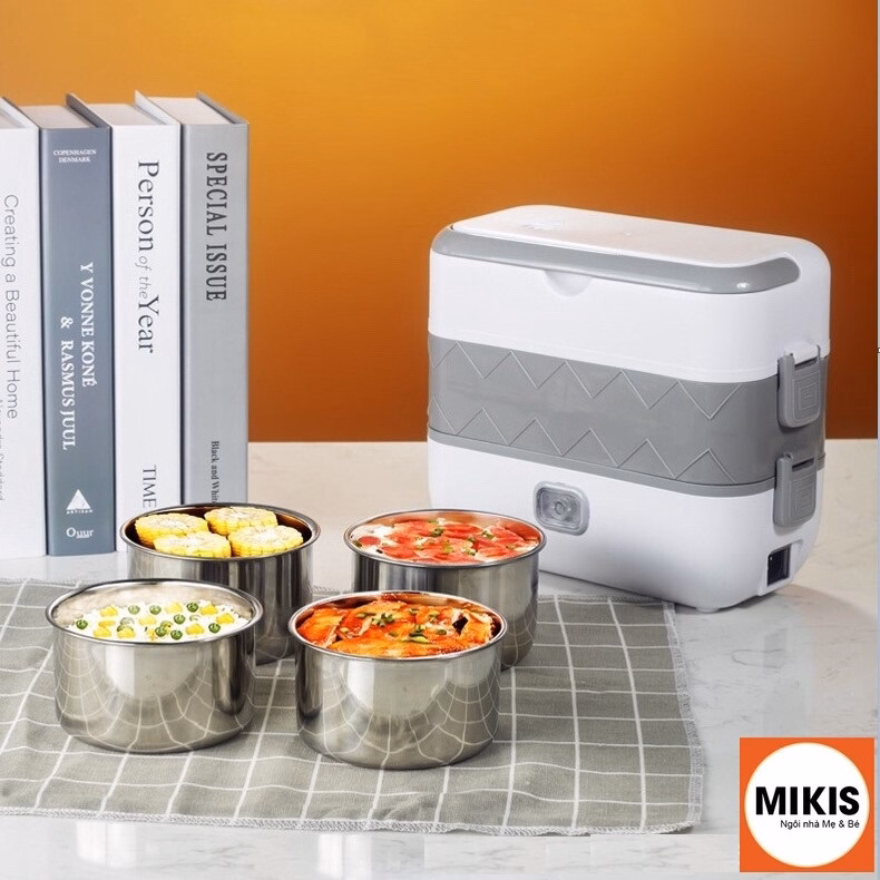 Hộp Cơm Cắm Điện Nấu Chín Và Hâm Nóng, 4 Lõi Inox - Hongshuangxi