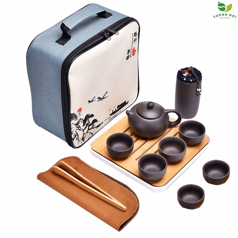 Bộ Ấm Chén Du Lịch Tử Sa 12 Món - Sương Mai - Ảnh 5