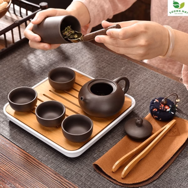 Bộ Ấm Chén Du Lịch Tử Sa 12 Món - Sương Mai - Ảnh 11