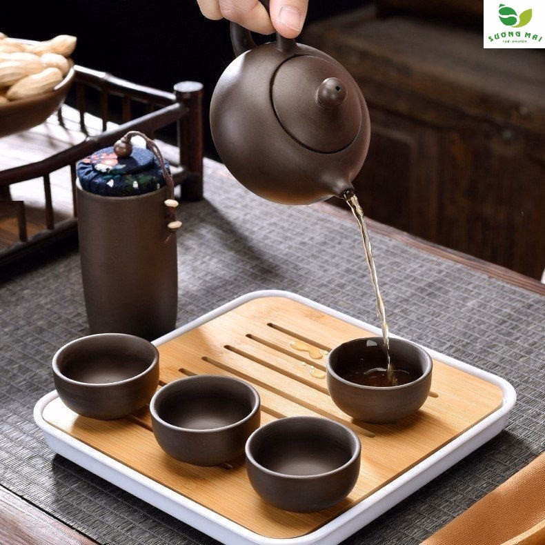 Bộ Ấm Chén Du Lịch Tử Sa 12 Món - Sương Mai - Ảnh 12