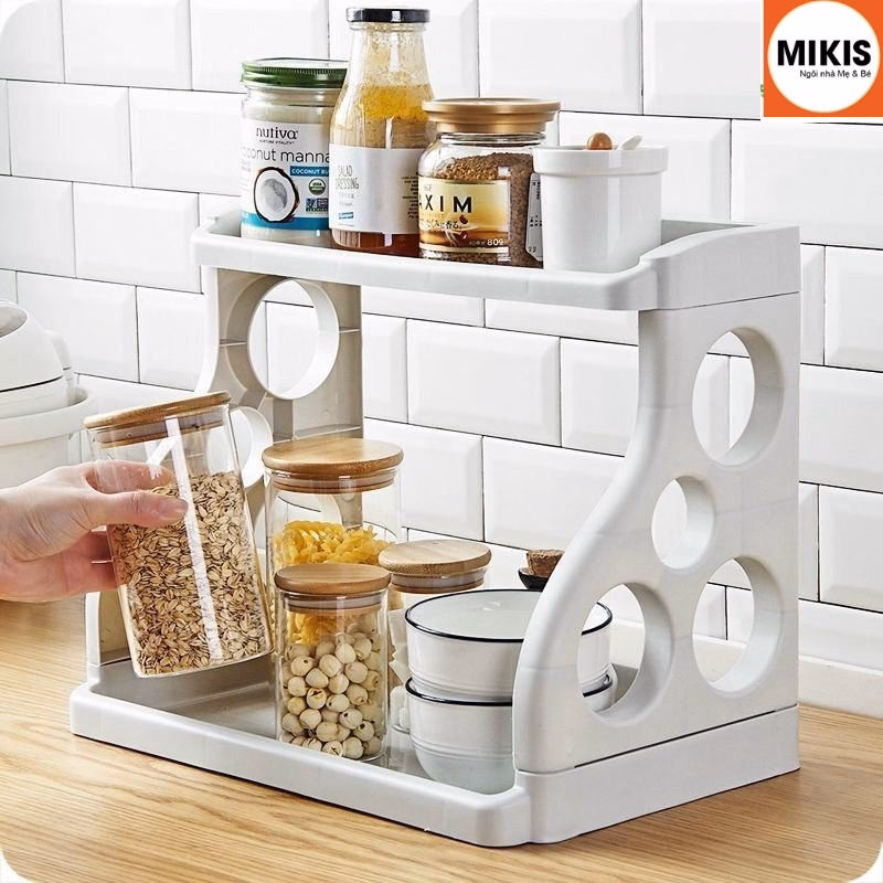 Kệ Gia Vị Bằng Nhựa Hai Tầng - Sương Mai