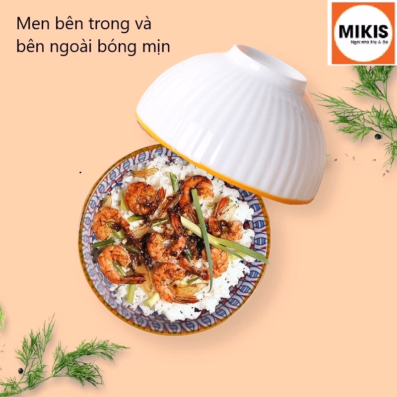 Bộ 6 Bát Ăn Bằng Gốm, 6 Đôi Đũa Bằng Gỗ - Sương Mai - Ảnh 6