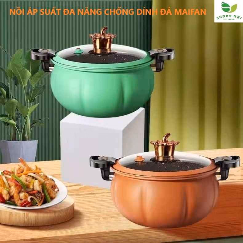 Nồi Áp Suất Đa Năng Bí Ngô Chống Dính Đá Maifan - Sương Mai