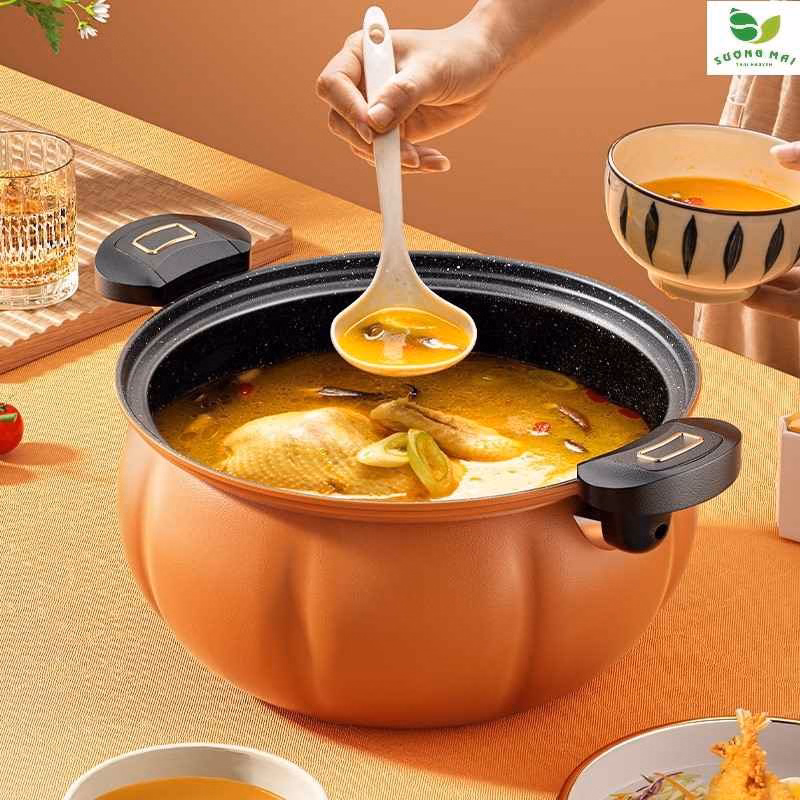 Nồi Áp Suất Đa Năng Bí Ngô Chống Dính Đá Maifan - Sương Mai - Ảnh 6