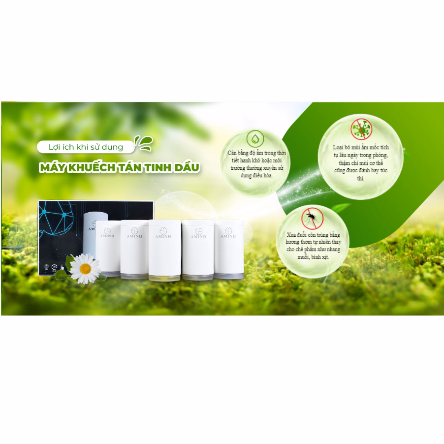 Bộ Sản Phẩm Máy Khuếch Tán Kèm Lọ Tinh Dầu 30Ml - Aminh - Ảnh 10
