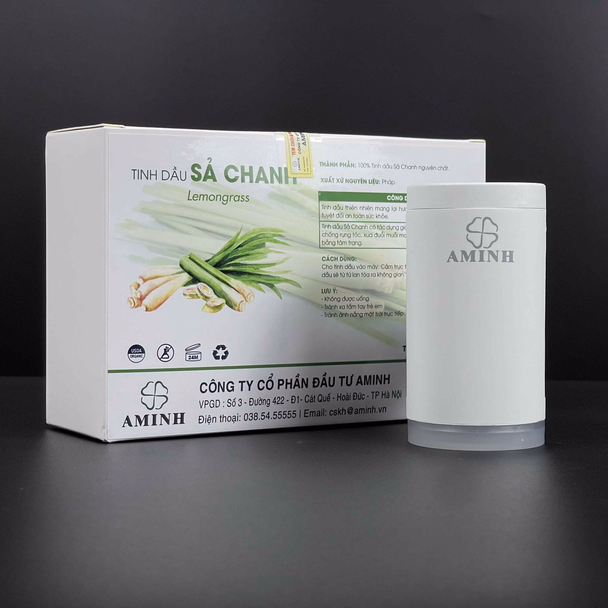 Bộ Sản Phẩm Máy Khuếch Tán Kèm Lọ Tinh Dầu 30Ml - Aminh - Ảnh 4