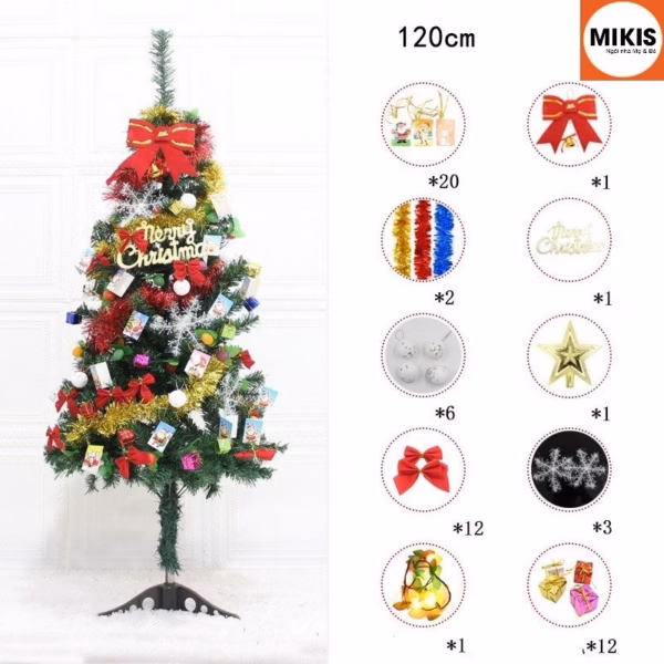 Cây Thông Noel Đầy Đủ Phụ Kiện 60 Và 120Cm - Sương Mai - Ảnh 2