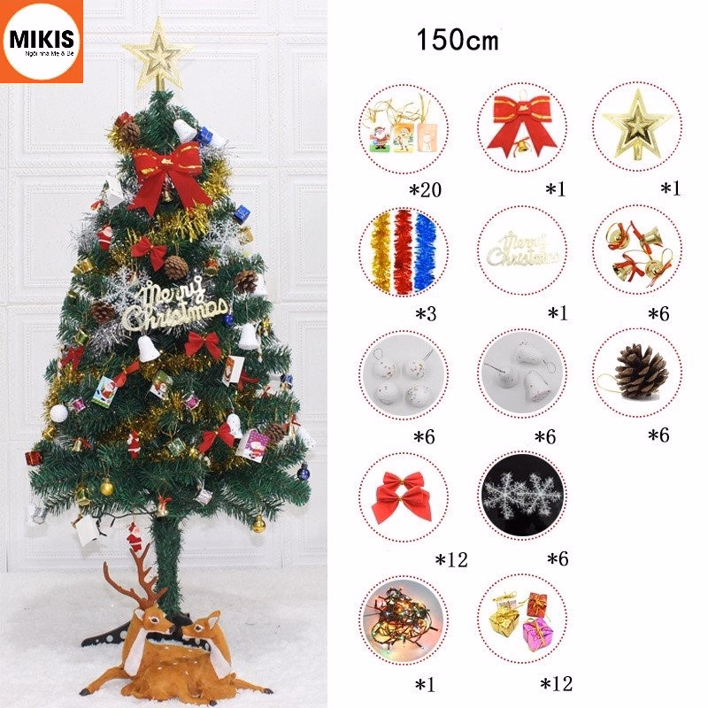 Cây Thông Noel Đầy Đủ Phụ Kiện Cao 90 Và 150Cm - Sương Mai - Ảnh 2