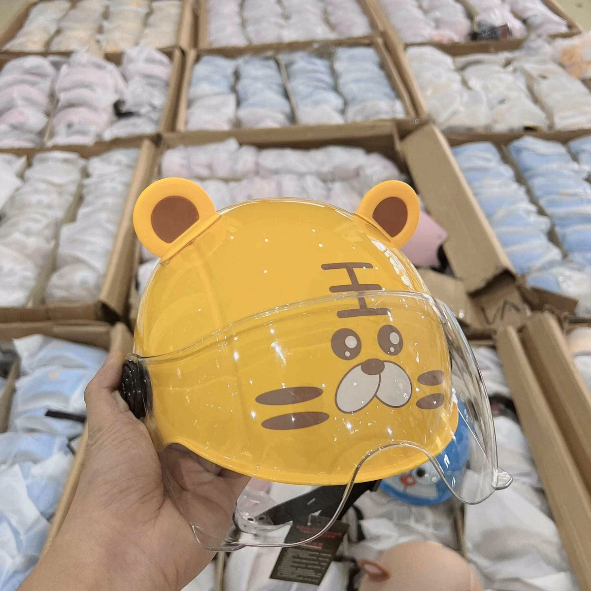 Nón Bảo Hiểm Cao Cấp Cho Bé Có Kính Chắn Bụi, Chắn Gió, Hoạt Hình Dễ Thương - Bh Kids - Ảnh 10