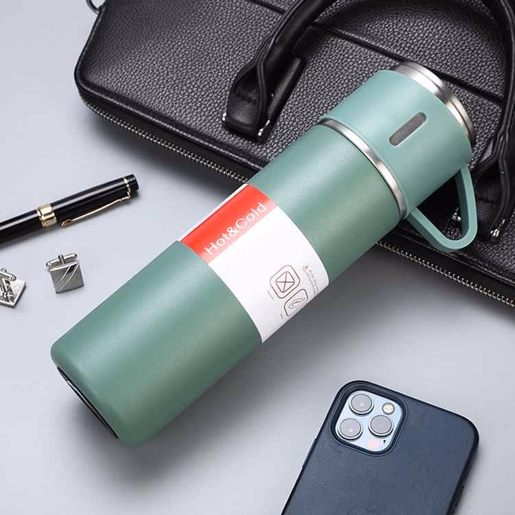 Bộ Bình Giữ Nhiệt Inox Kèm Cốc Cao Cấp 500Ml - Vacuum Flask - Ảnh 5