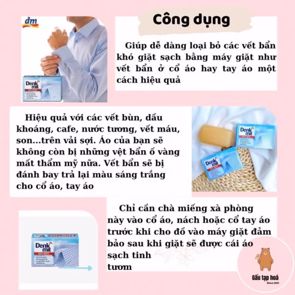 Xà Phòng Chà Cổ Áo Đức 100G - Denkmit - Ảnh 7