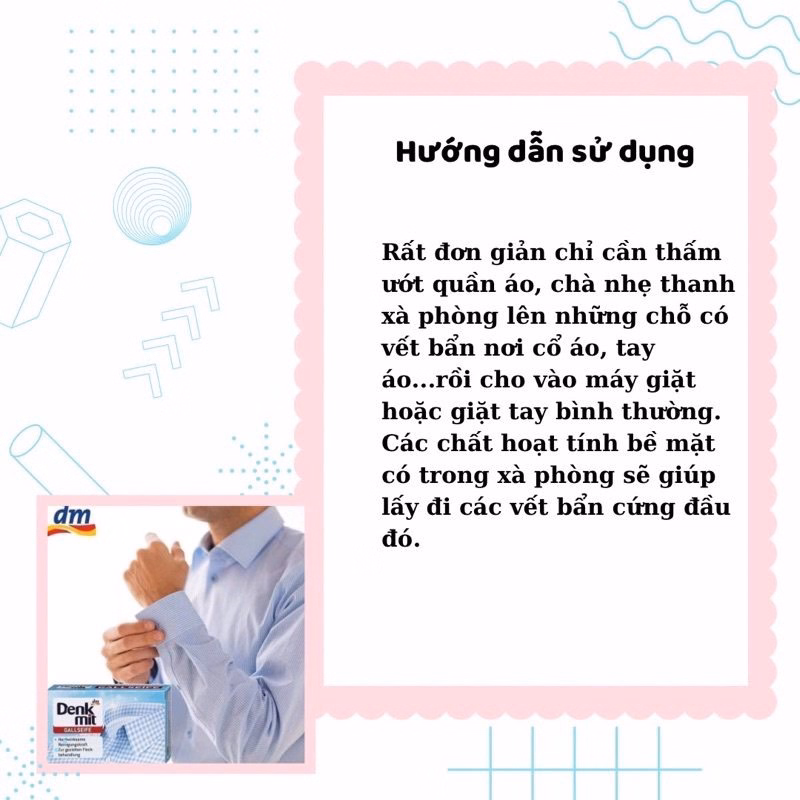 Xà Phòng Chà Cổ Áo Đức 100G - Denkmit - Ảnh 8