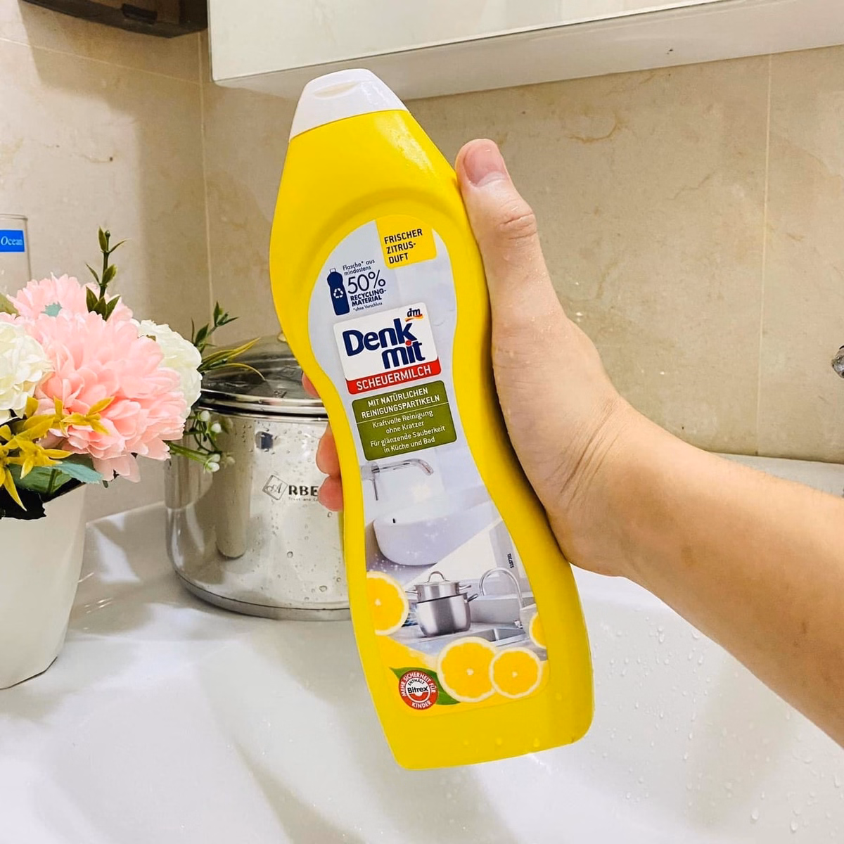 Nước Tẩy Rửa Nồi, Bồn Rửa Inox Đức 750Ml - Denkmit - Ảnh 5