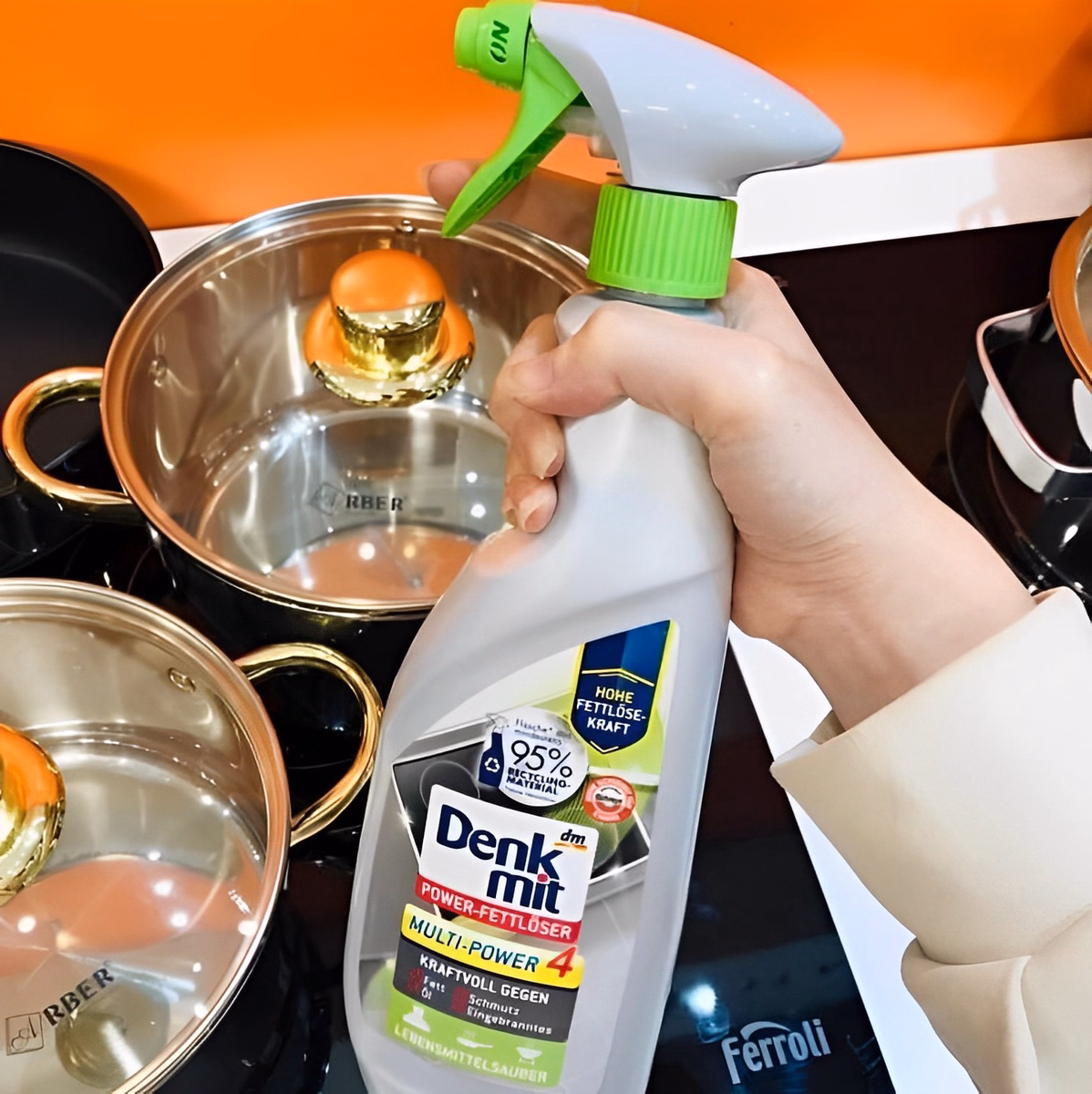 Xịt Vệ Sinh Bếp Từ, Nhà Bếp Đa Năng 4 Trong 1 Đức 750Ml - Denkmit - Ảnh 3