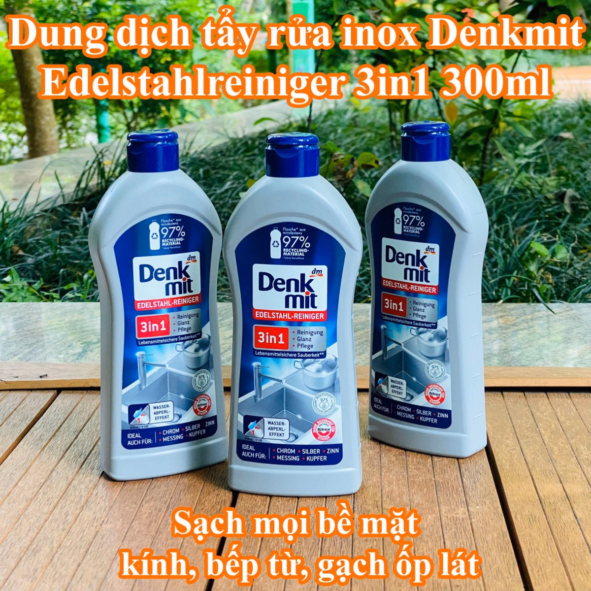 Nước Tẩy Rửa Inox 3 Trong 1 Chai 300Ml - Denkmit - Ảnh 3