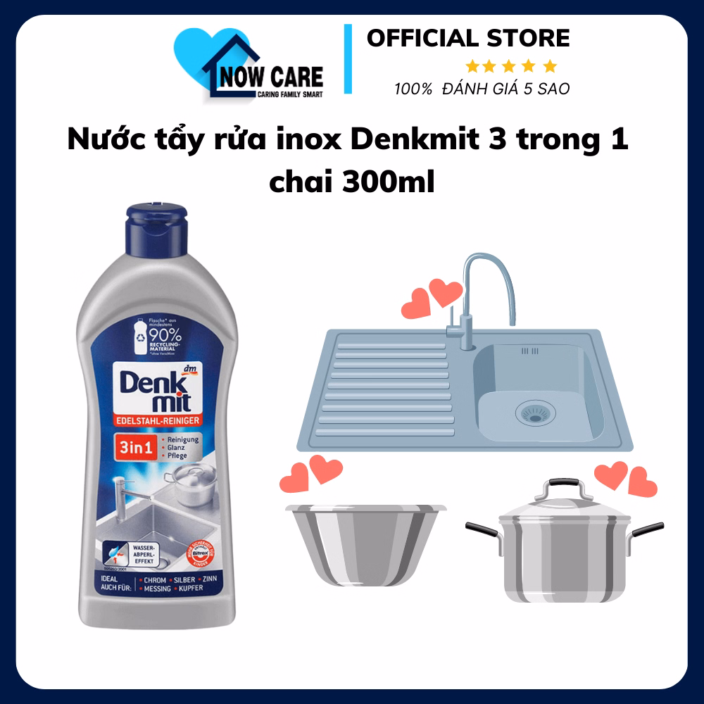 Nước Tẩy Rửa Inox 3 Trong 1 Chai 300Ml - Denkmit