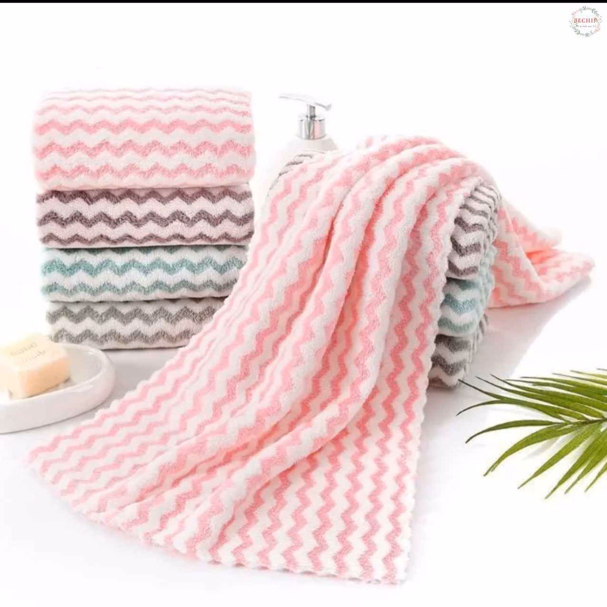 Set 5 Khăn, 10 Khăn Mặt Hàn Quốc Siêu Thấm Hút 50 X 30 Cm Ctb19 - Bechip - Ảnh 2