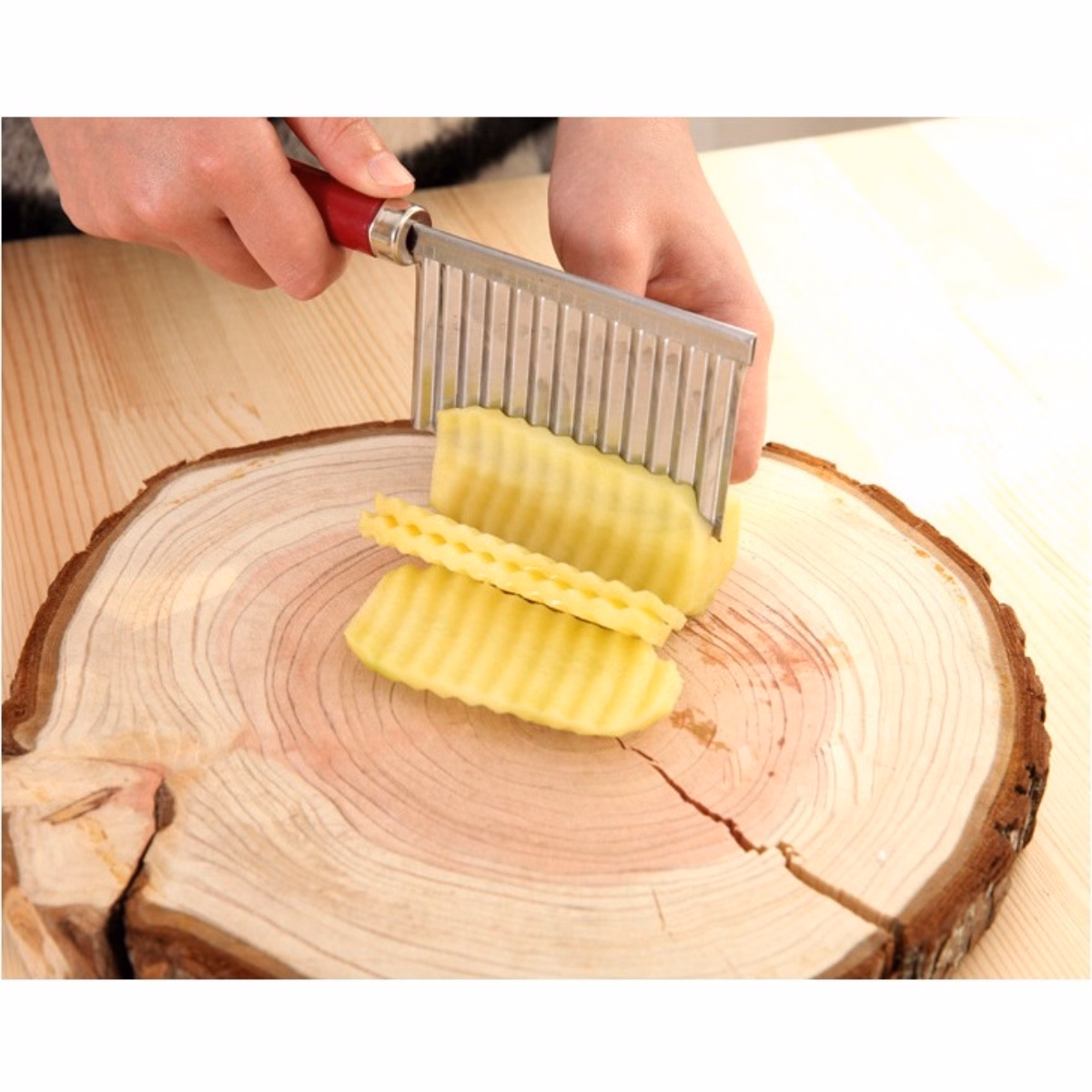 Dao Cắt Rau Củ Quả Lượn Sóng - Su - Ảnh 6