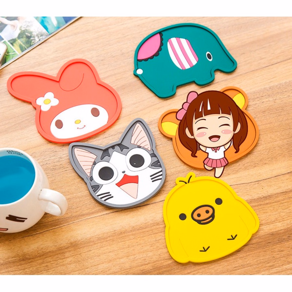 Miếng Lót Ly Hình Thú Bằng Silicon - Su - Ảnh 3