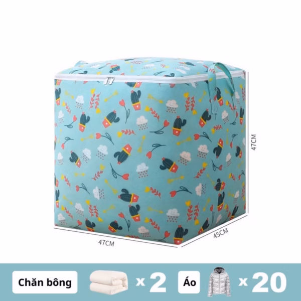 Túi Đựng Quần Áo Chăn Màn Ga Gối Cỡ Lớn Có Khóa Kéo Hoạ Tiết Dễ Thương - Su - Ảnh 2
