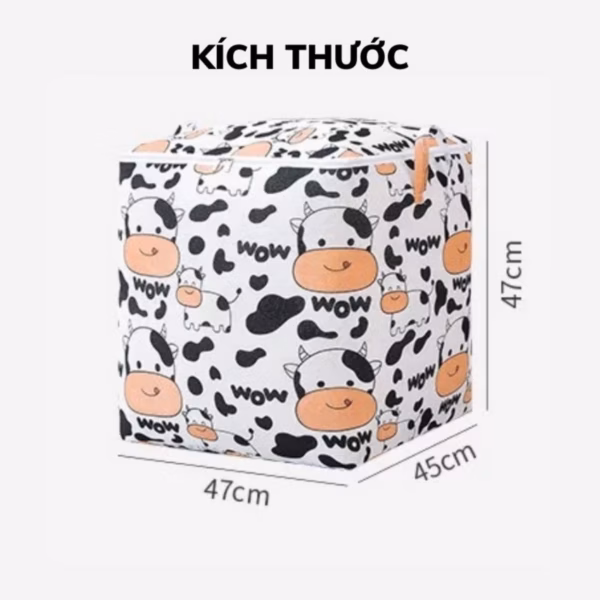 Túi Đựng Quần Áo Chăn Màn Ga Gối Cỡ Lớn Có Khóa Kéo Hoạ Tiết Dễ Thương - Su - Ảnh 6