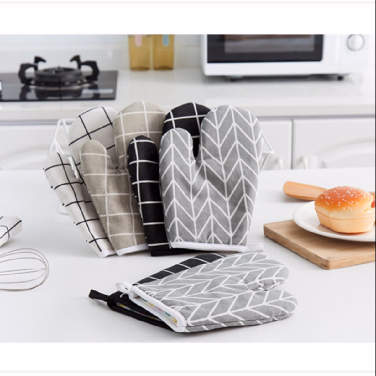 Gang Tay Nhà Bếp Cách Nhiệt Đa Năng, Gang Tay Lò Vi Sóng Có Móc Treo Tiện Dụng - Dmastore - Ảnh 5