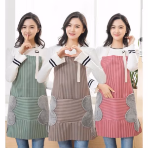 Tạp Dề Yếm Có Túi Hàn Quốc Chất Liệu Cao Cấp, Tạp Dề Nhà Bếp 2 Trong 1 Chống Thấm Nước, Có Thể Lau Tay Trực Tiếp - Dmastore