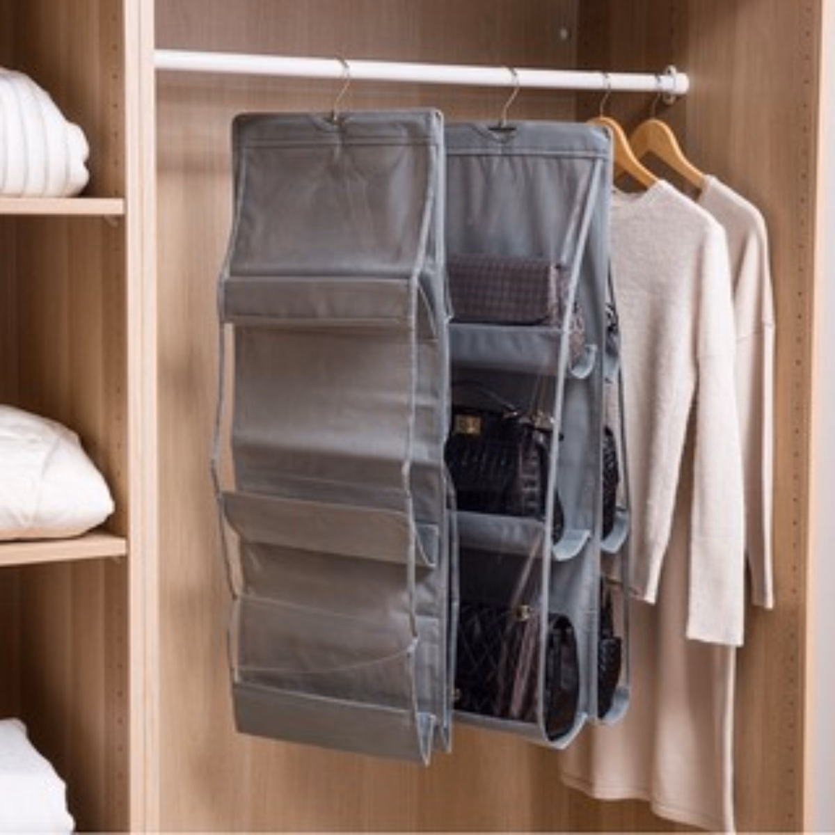 Túi Đựng Giỏ Xách 6 Ngăn 3 Tầng Có Móc Treo Tiện Lợi, Tiết Kiệm Diện Tích - Dmastore - Ảnh 2