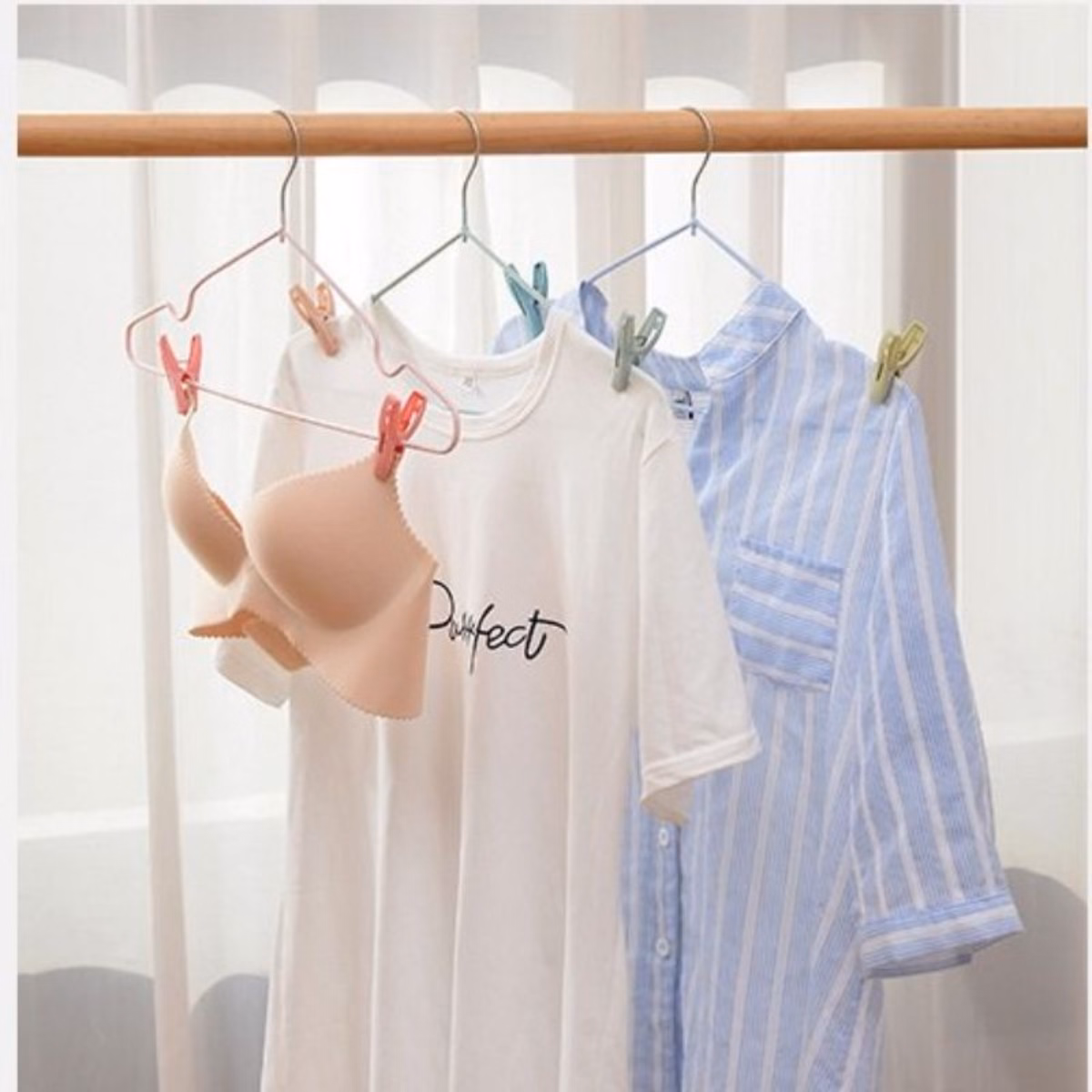 Set 30 Kẹp Phơi Quần Áo Bằng Nhựa Kèm Giỏ Đựng - Su - Ảnh 3