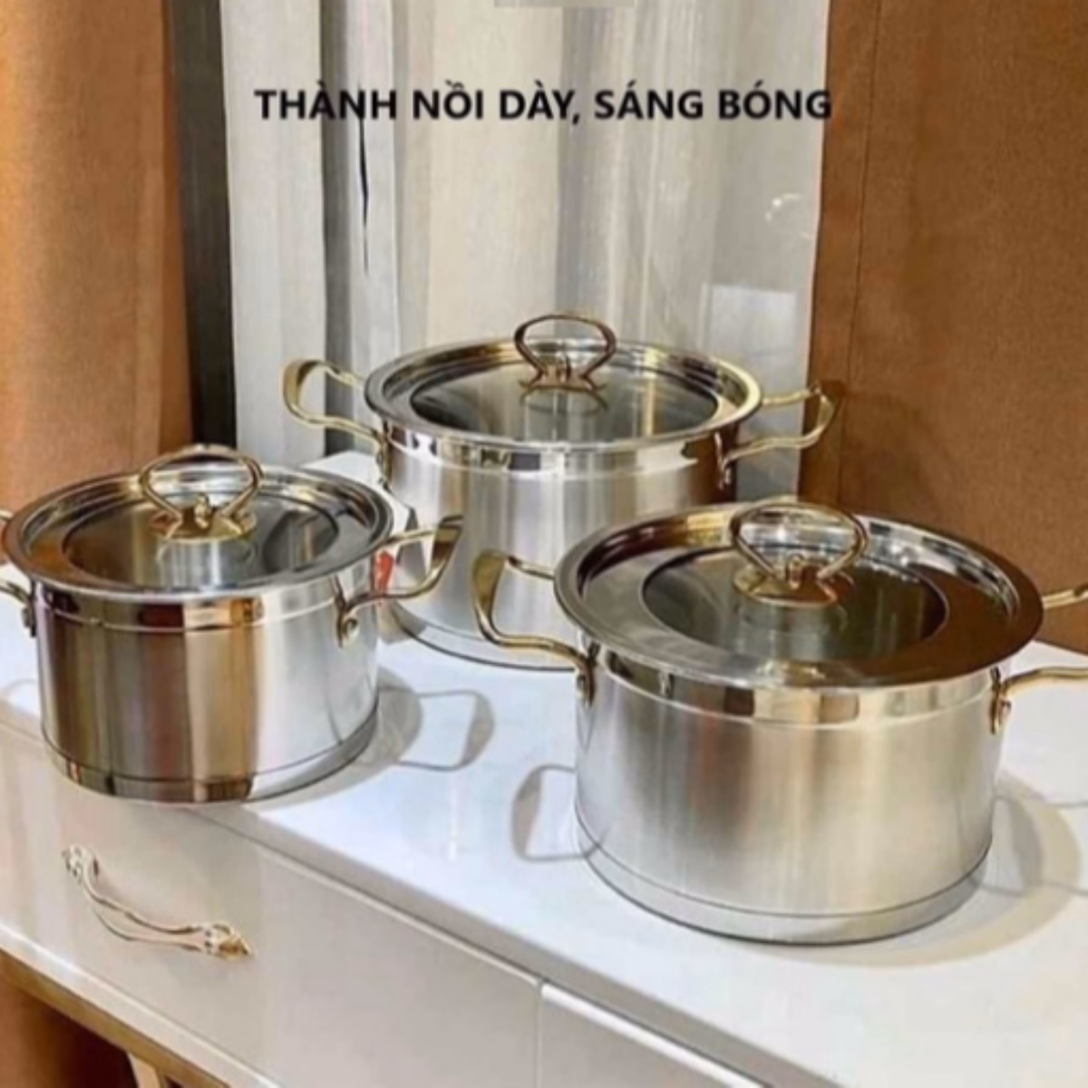 Bộ 3 Nồi Châu Âu Inox Cao Cấp 3 Đáy Misu, Camel Ctb35 - Bechip - Ảnh 5