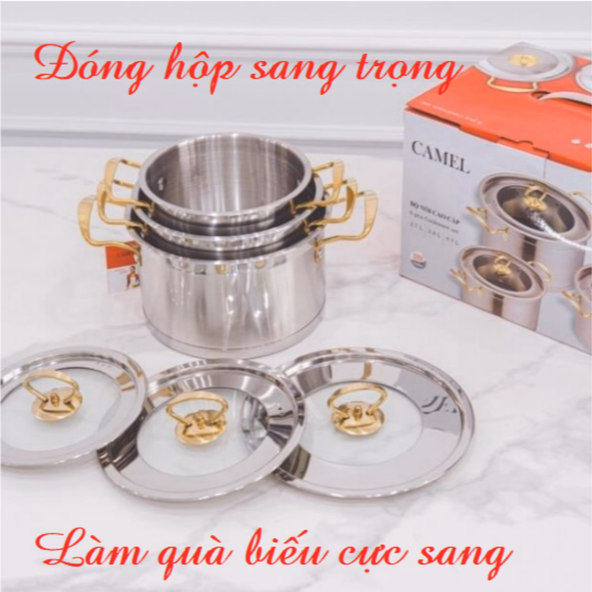 Bộ 3 Nồi Châu Âu Inox Cao Cấp 3 Đáy Misu, Camel Ctb35 - Bechip - Ảnh 8