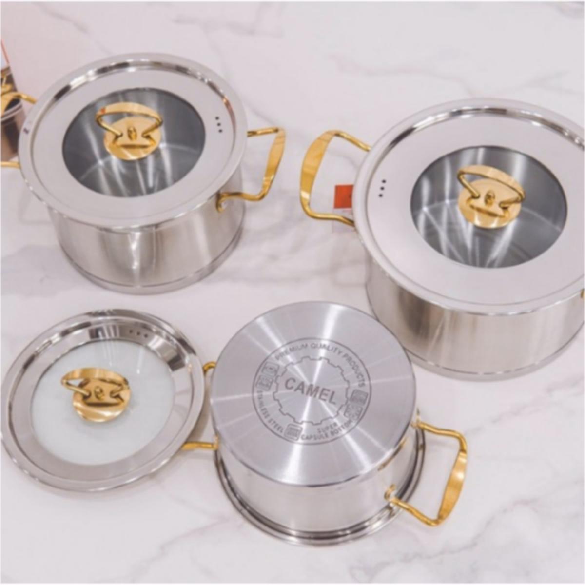 Bộ 3 Nồi Châu Âu Inox Cao Cấp 3 Đáy Misu, Camel Ctb35 - Bechip - Ảnh 11
