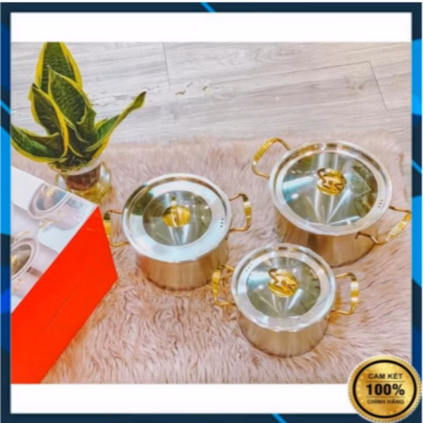 Bộ 3 Nồi Châu Âu Inox Cao Cấp 3 Đáy Misu, Camel Ctb35 - Bechip - Ảnh 14